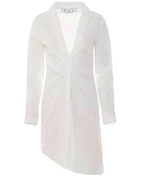 Off-White c/o Virgil Abloh - Draped Asymmetric-Hem Shirt Dress - Lyst