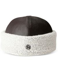 Maison Michel - Marthe Shearling-Trim Leather Hat - Lyst