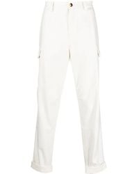 Brunello Cucinelli - Cream Relaxed Cargo Trousers - Lyst