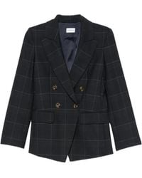 Marella - Mllefedra Double-Breasted Check-Pattern Blazer - Lyst