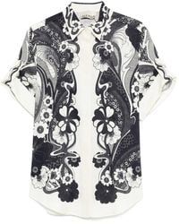 ALÉMAIS - Camicia A Fiori Con Maniche Corte - Lyst