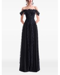 Gemy Maalouf - Lace-Embroidered Off-Shoulder Maxi Dress - Lyst