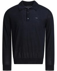 Prada - Wool Polo Shirt With Long Slevees - Lyst