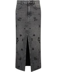 Liu Jo - Gemstone-embellished Midi Skirt - Lyst