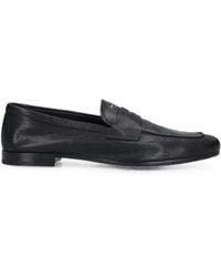 Prada - Logo-Print Leather Loafers - Lyst
