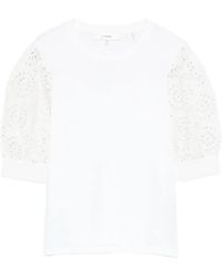 FRAME - T-Shirt The Solstice À Manches Bouffantes En Broderie Anglaise - Lyst