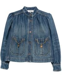 Chloé - Squared Fit Front Pockets Denim Jacket - Lyst