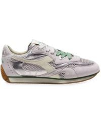 Diadora - Equipe Metallic-Effect Mesh-Panel Sneakers - Lyst