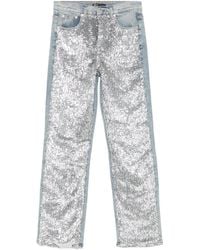 Maje - Sequin-Embellished Jeans - Lyst