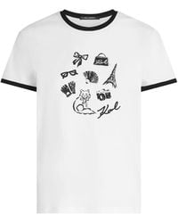 KARL LAGERFELD - Graphic-Print Charms Ringer T-Shirt - Lyst