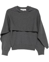 Rohe - Cape-Overlay Knitted Sweater - Lyst