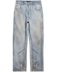 Balenciaga - Distressed Straight-leg Jeans - Lyst