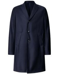 Hackett - Manteau En Flanelle De Laine - Lyst