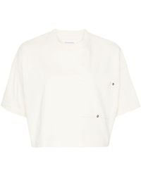 Bottega Veneta - Cropped-T-Shirt mit Ziernähten - Lyst