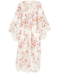 Zimmermann - Awaken Embroidered Yoke Midi Dress - Lyst