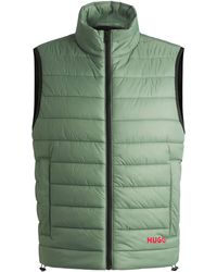 HUGO - Padded Zip Gilet - Lyst