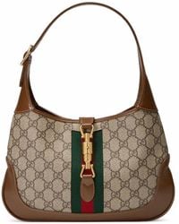 Gucci - Jackie 1961 Small Webbing-trimmed Coated-canvas And Leather Shoulder Bag - Lyst