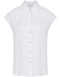 Vince - Short-Sleeve Linen Shirt - Lyst