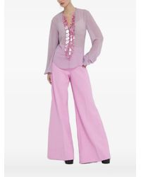Blugirl Blumarine - Sequin-Embellished V-Neck Blouse - Lyst