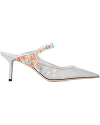Jimmy Choo - 65Mm Bing Daisy-Embellished Mesh Mules - Lyst