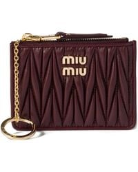 Miu Miu - Matelassé Nappa Leather Card Holder - Lyst