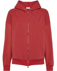 Brunello Cucinelli - Stretch-Cotton Zip-Up Hoodie - Lyst