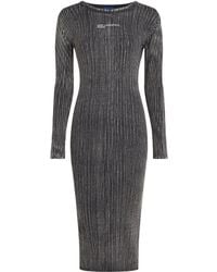 Karl Lagerfeld - Ribbed Long-Sleeves Midi Dress - Lyst
