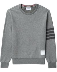Thom Browne - Felpa A Girocollo Con Dettaglio A 4 Righe - Lyst