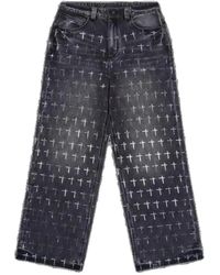 RTA - Franco Cross-Print Jeans - Lyst