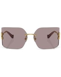 Miu Miu - Zonnebril Met Oversized Montuur - Lyst