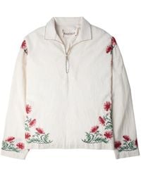 BAZISZT - Bernie Floral-Embroidered Cotton Shirt - Lyst
