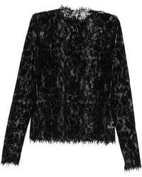PAULINE DUJANCOURT - Lace-Knit Long-Sleeves T-Shirt - Lyst