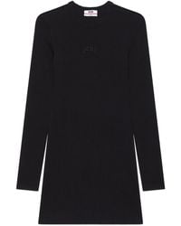 Gcds - Geribbelde Mini-Jurk Met Logo - Lyst