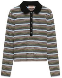 Marni - Polo En Jersey Rayé Multicolore - Lyst