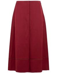 Tela - Frayed-Edge A-Line Midi Skirt - Lyst