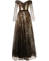 Marchesa notte Off-shoulder Avondjurk - Metallic