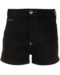 Philipp Plein - Crystal-Embellished Hot Pants - Lyst