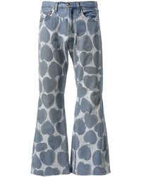 READYMADE - Heart-Print Bootcut Jeans - Lyst