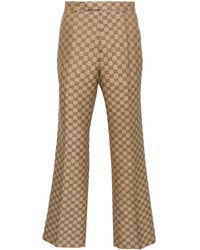 Gucci - Gg Supreme Linen Trousers - Lyst