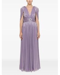 Nissa - Open-Back Chiffon Maxi Dress - Lyst