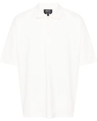 A.P.C. - Logo-embroidered Cotton Polo Shirt - Lyst