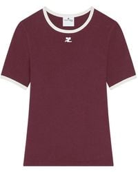 Courreges - コントラストトリム Tシャツ - Lyst