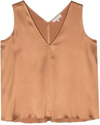 Antonelli - V-Neck Satin Top - Lyst
