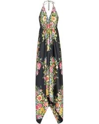 Etro - Zijden Maxi-jurk Met Bloemenprint - Lyst
