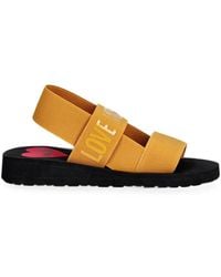 Love Moschino - Logo-Strap Slingback Sandals - Lyst