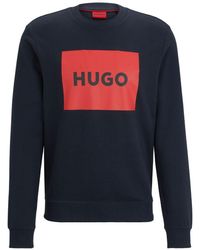HUGO - Duragol Frottee-Sweatshirt mit Logo-Print - Lyst
