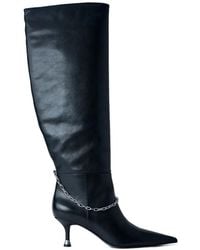 Alexander Wang - Akila Chain Pointed Leather Boots - Lyst