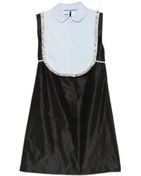 Prada - Crystal-Embellished Bib-Detail Mini Dress - Lyst