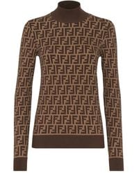 Fendi - Ff Motif High-Neck Sweater - Lyst