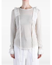 Ann Demeulemeester - Ruffle-Trimmed Long-Sleeve T-Shirt - Lyst